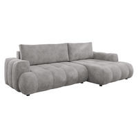 ECKSOFA Haiti, Seite: Rechts 2R+LC - Hellgrau/Schwarz, Holz/Textil (276/156cm) - MIRJAN24