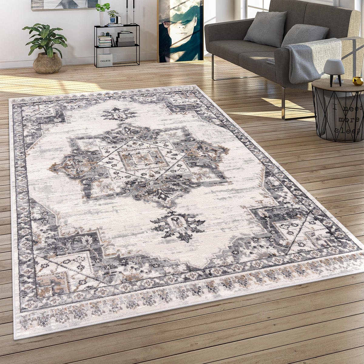 KURZFLORTEPPICH 80/150 cm Foggia 772 - Grau, Textil (80/150cm) - Paco Home
