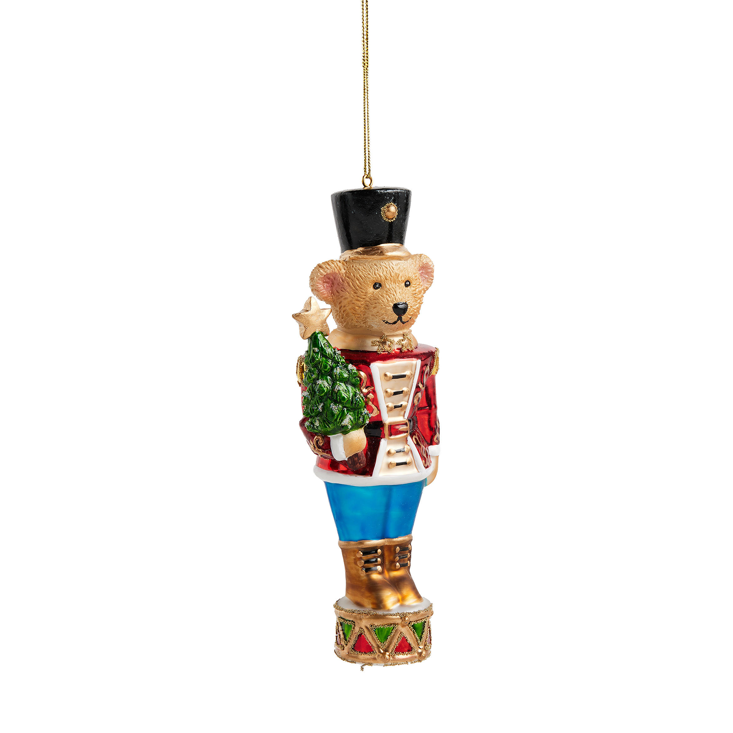 WEIHNACHTSKUGEL Glas FLORETTA, NUCI Bär 5 x 17 cm, Gold, Christbaumkugeln, Weihnachtsdeko Xmas, Christmas Deko - Goldfarben, Glas (5.5/5/17cm) - home&you