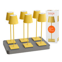 LED Akku-Tischlampe, Nuindie 3.0 6er-Set mit Ladestation, sonnengelb - Gelb, Metall (38/10/38cm) - Sigor