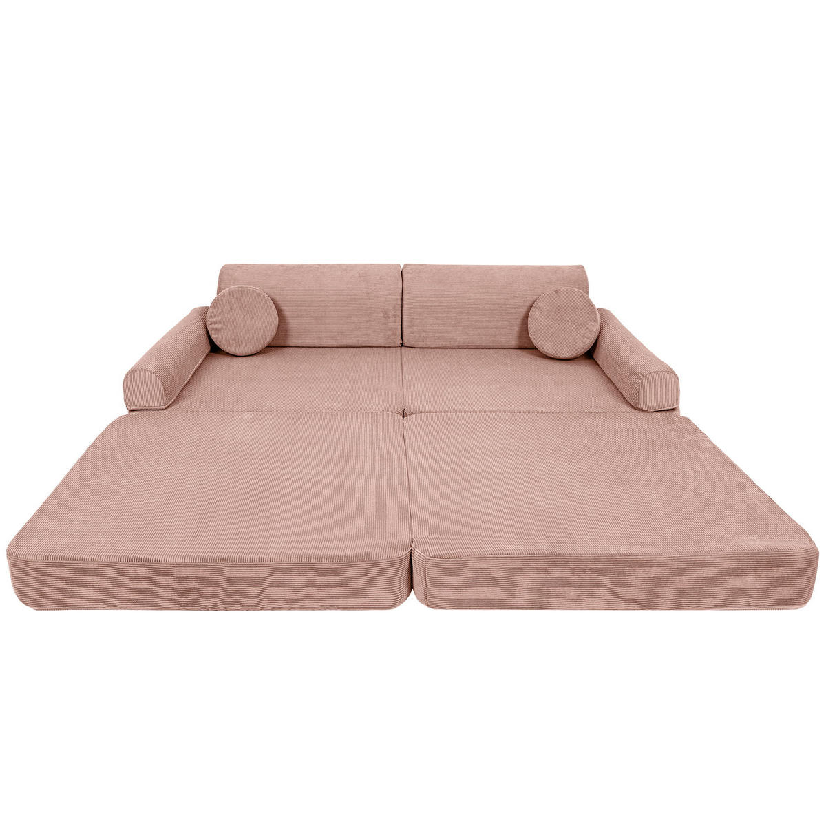 KINDERSOFA, Slimcord, Rosa - Hellrosa, Textil (160/24/80cm) - MeowBaby
