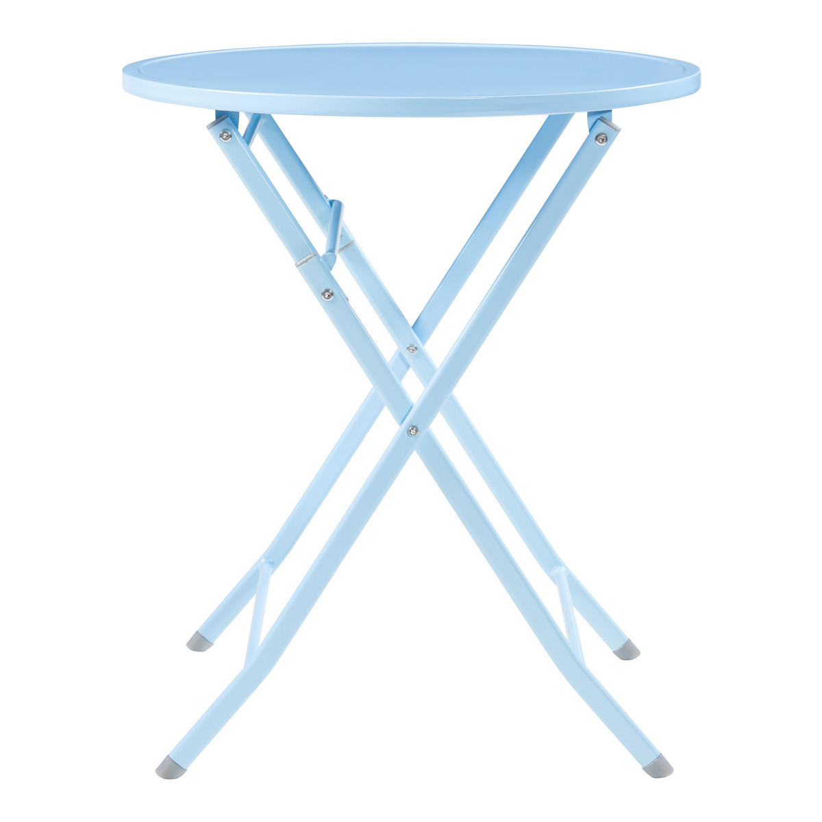 GARTENKLAPPTISCH Sande - Hellblau, Metall (62/62/71cm) - [en.casa]