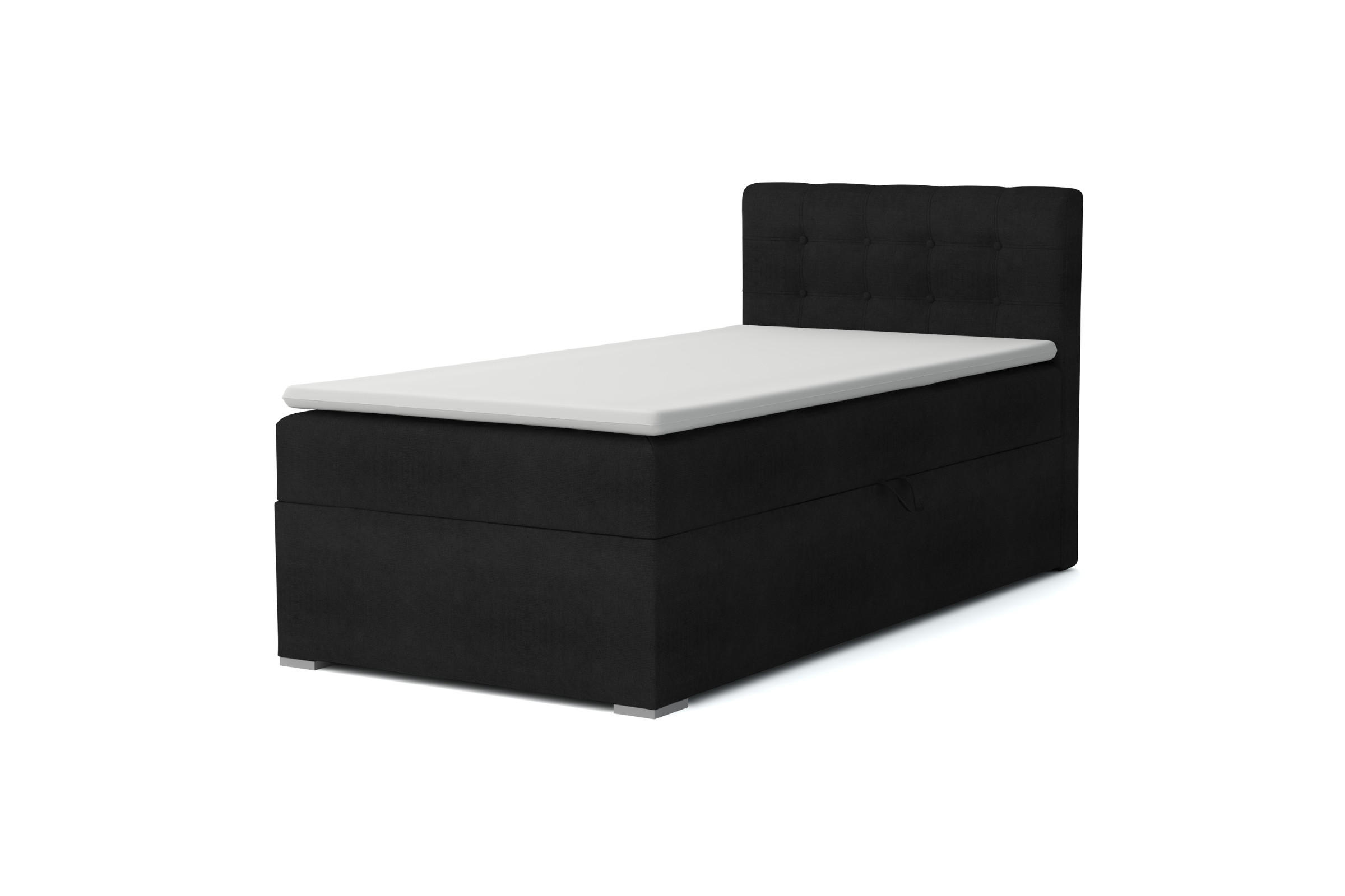 BOXBETT JUNG 3 100/200 Schwarz H4 Öffnung rechts - Schwarz, Holz/Holzwerkstoff (100/200cm) - Deine Möbel 24