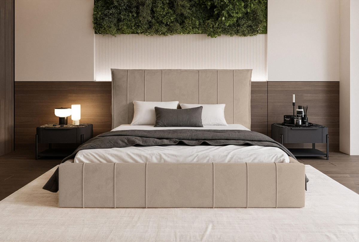 POLSTERBETT Acate 120x200 cm, Beige - Beige, Textil (120/200cm) - Fedve
