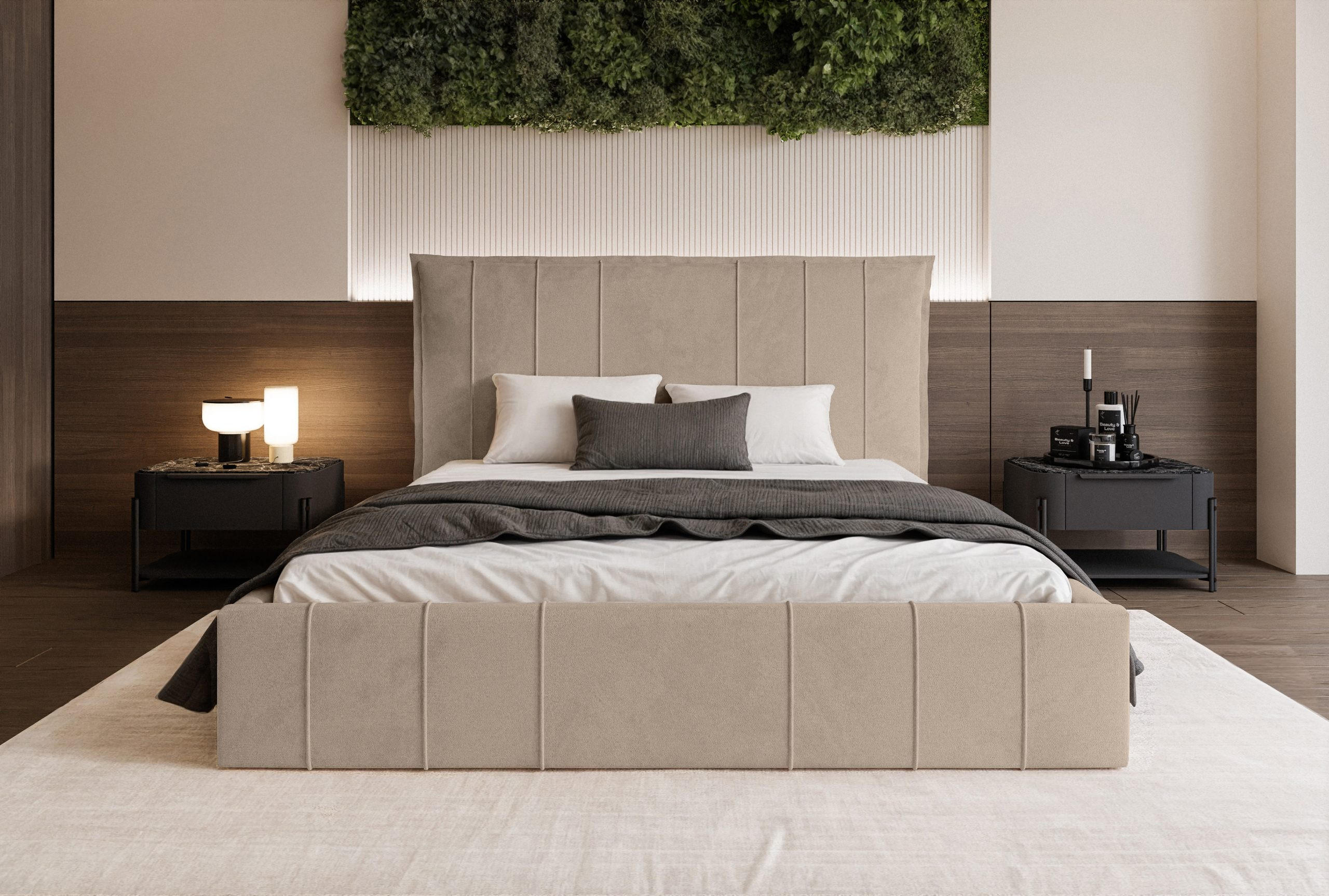 Thumbnail - Fedve Polsterbett, Beige, Textil, 200x200 cm, Schlafzimmer, Betten, Polsterbetten