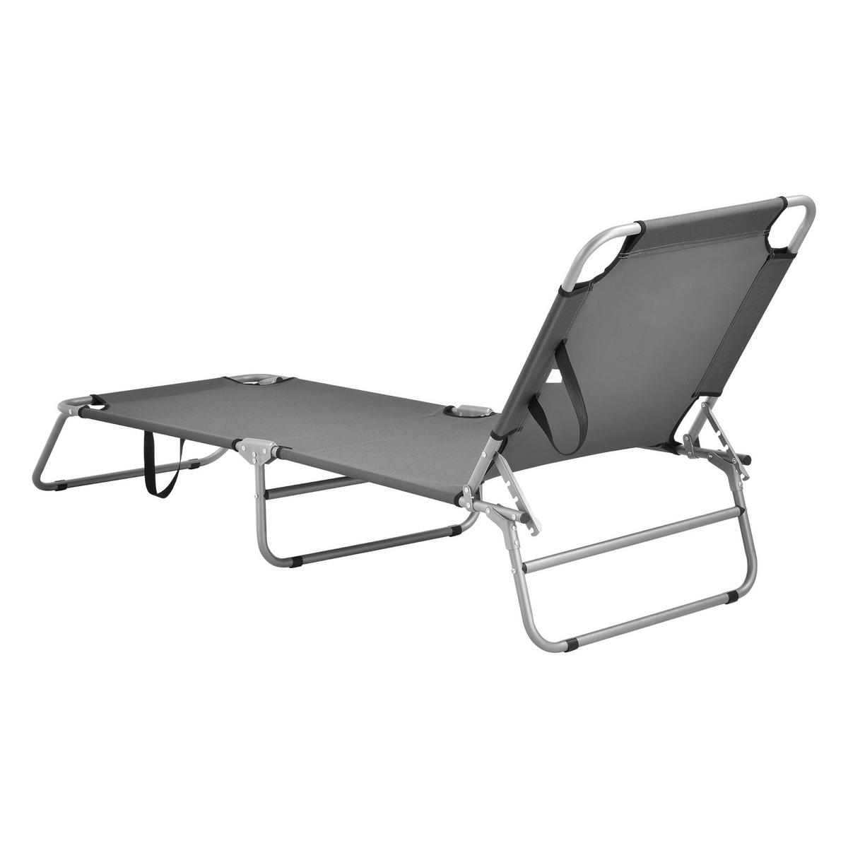 SONNENLIEGE Carcao - Dunkelgrau, Textil/Metall (186/24/55cm) - casa.pro