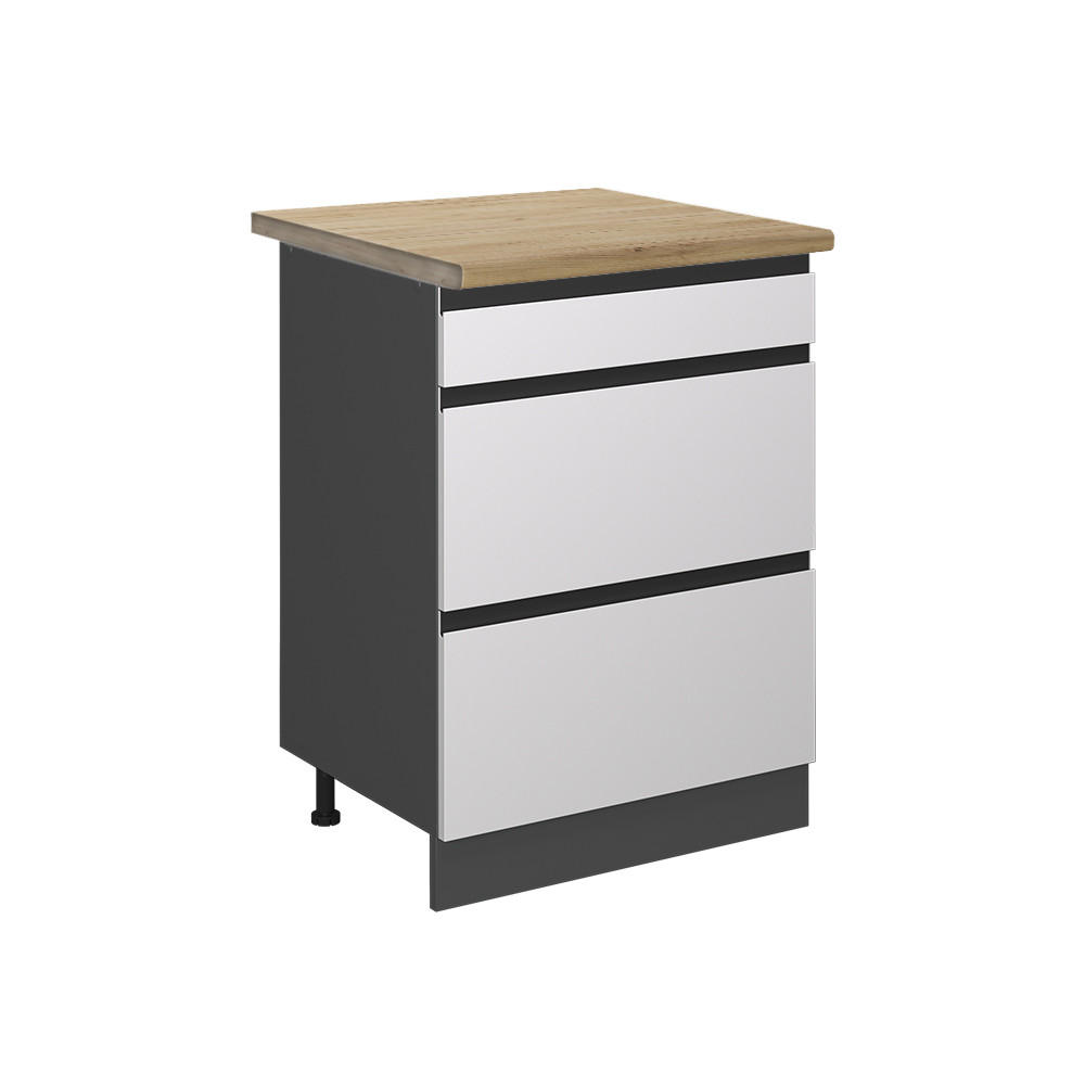 SPODNÍ SKŘÍŇKA KUCHYŇSKÉ LINKY R-Line Bílá - bílá/antracitová, kompozitní dřevo (60/81.6/60cm) - Vicco