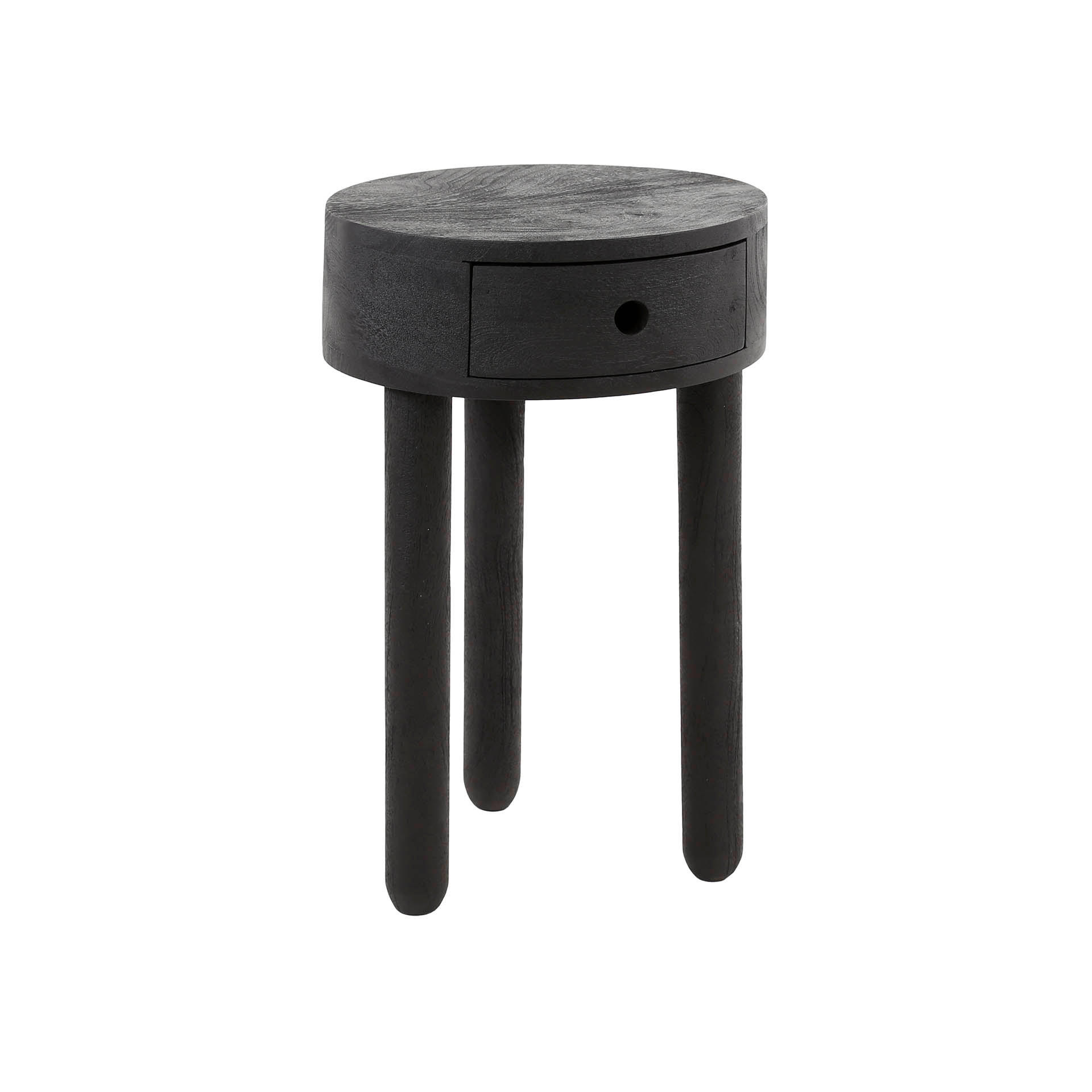 NACHTTISCH Rund Schwarz 35/35/55 cm - Schwarz, Holz (35/55/35cm) - Hoyz Collection