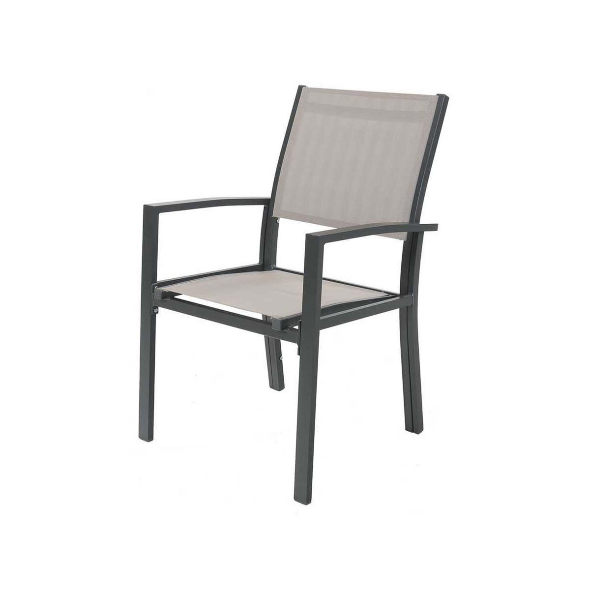 GARTENSESSEL - "Tropic" Alu/Textilene - Phoenix - Taupe - 2er-Set - Taupe, Holz (62/90/57cm) - Habitat Garten