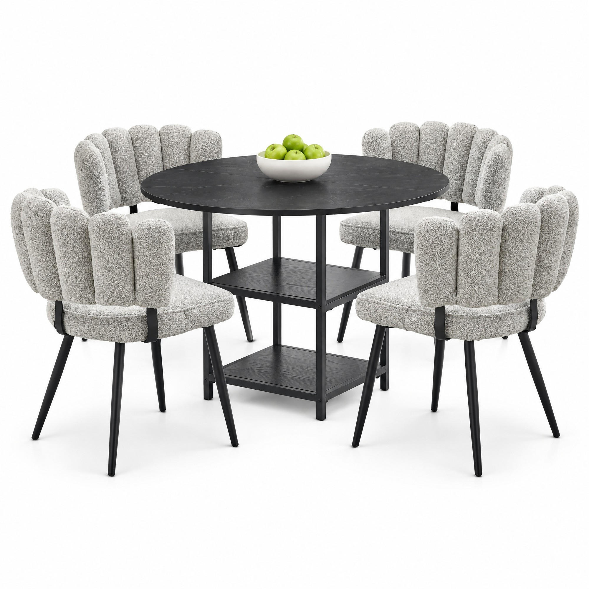 Meubliv Esstisch-Set Mehrfarbig 107x75x107 cm