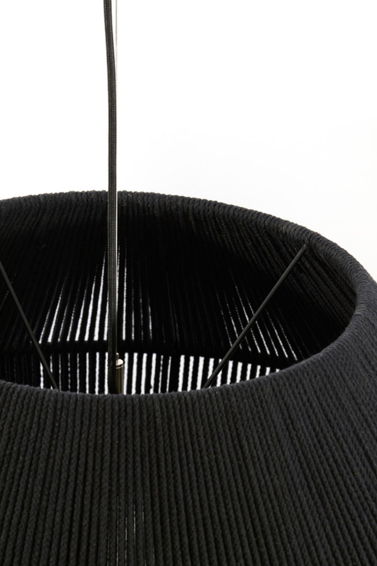 HÄNGELAMPE Agaro Schwarz Ø71/58 cm - Schwarz, Textil (71/71/58cm) - Light & Living