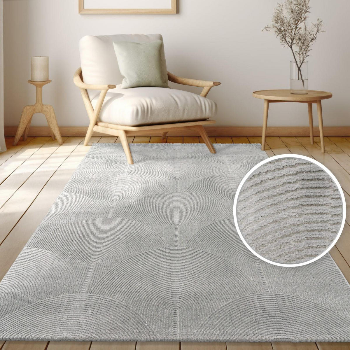 KURZFLOR-TEPPICH TINOS 571 ANTHRAZIT 120X160 - Anthrazit, Kunststoff (120/160cm) - Paco Home