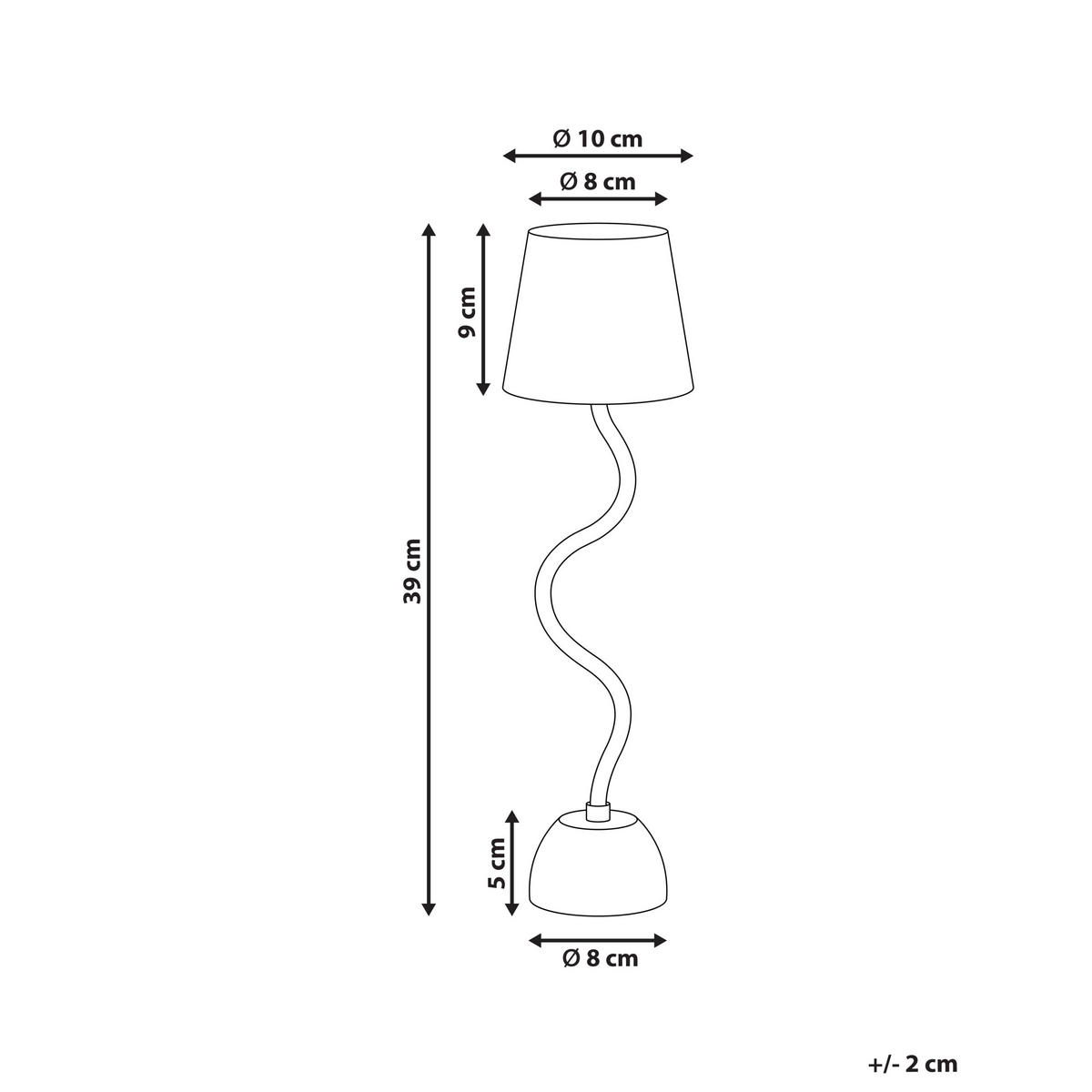 LED-TISCHLEUCHTE Schwarz Vouga - Schwarz, Metall (10/10/39cm) - Beliani