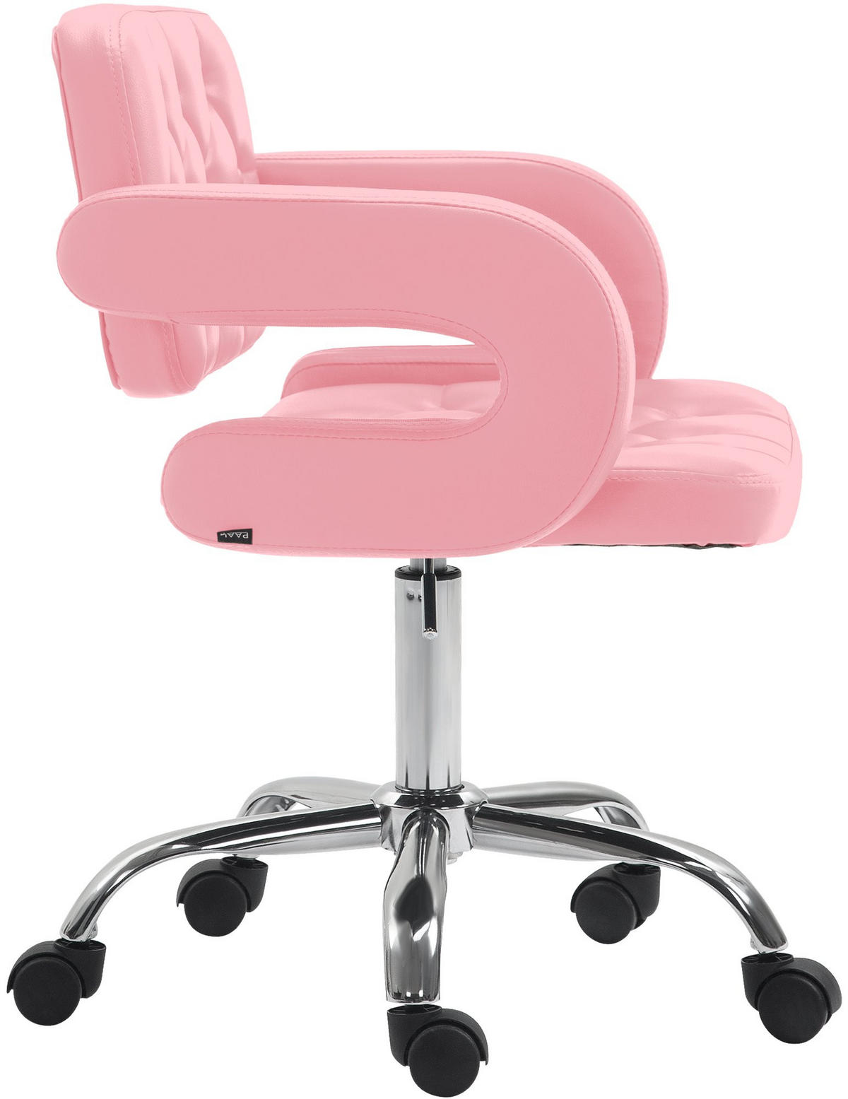 DREHSTUHL Lederlook pink - Chromfarben/Pink, Textil/Metall (62/78/55cm) - CLP