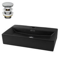 WASCHBECKEN - Schwarz, Keramik (36.5/13/60.5cm) - ML-DESIGN