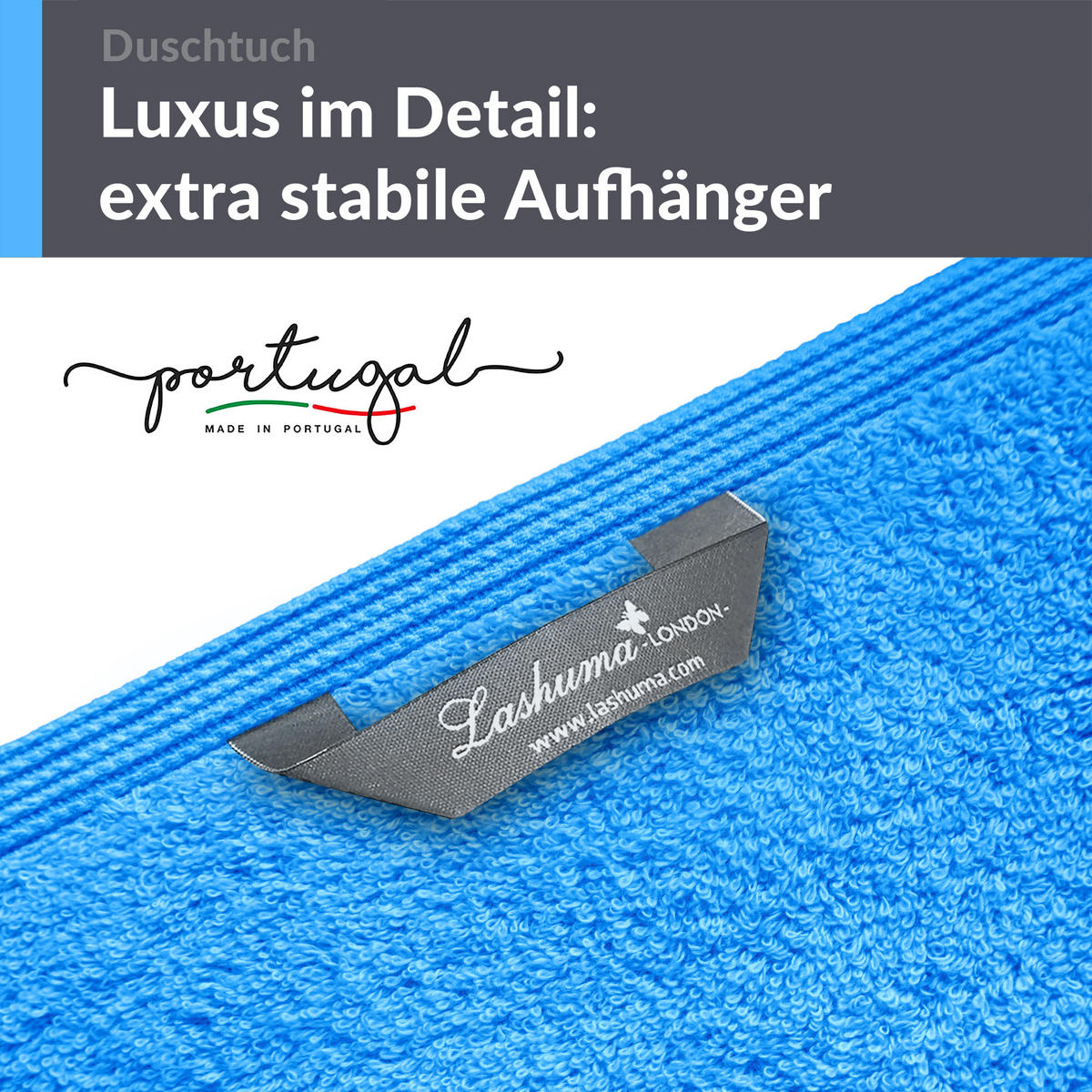 DUSCHTUCH London Capri Blau 2er Set 70x140 - Pastellblau, Textil (70/140cm) - Lashuma