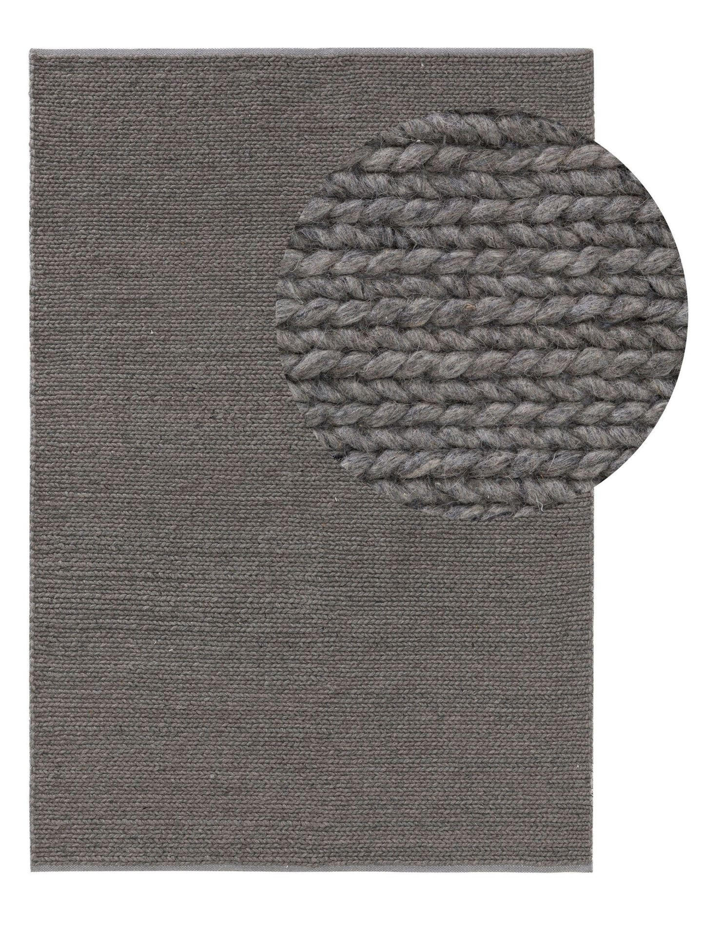 WOLLTEPPICH Uno Hellgrau 120x170 cm - Grau, Textil (120/1cm) - KUNSTLOFT