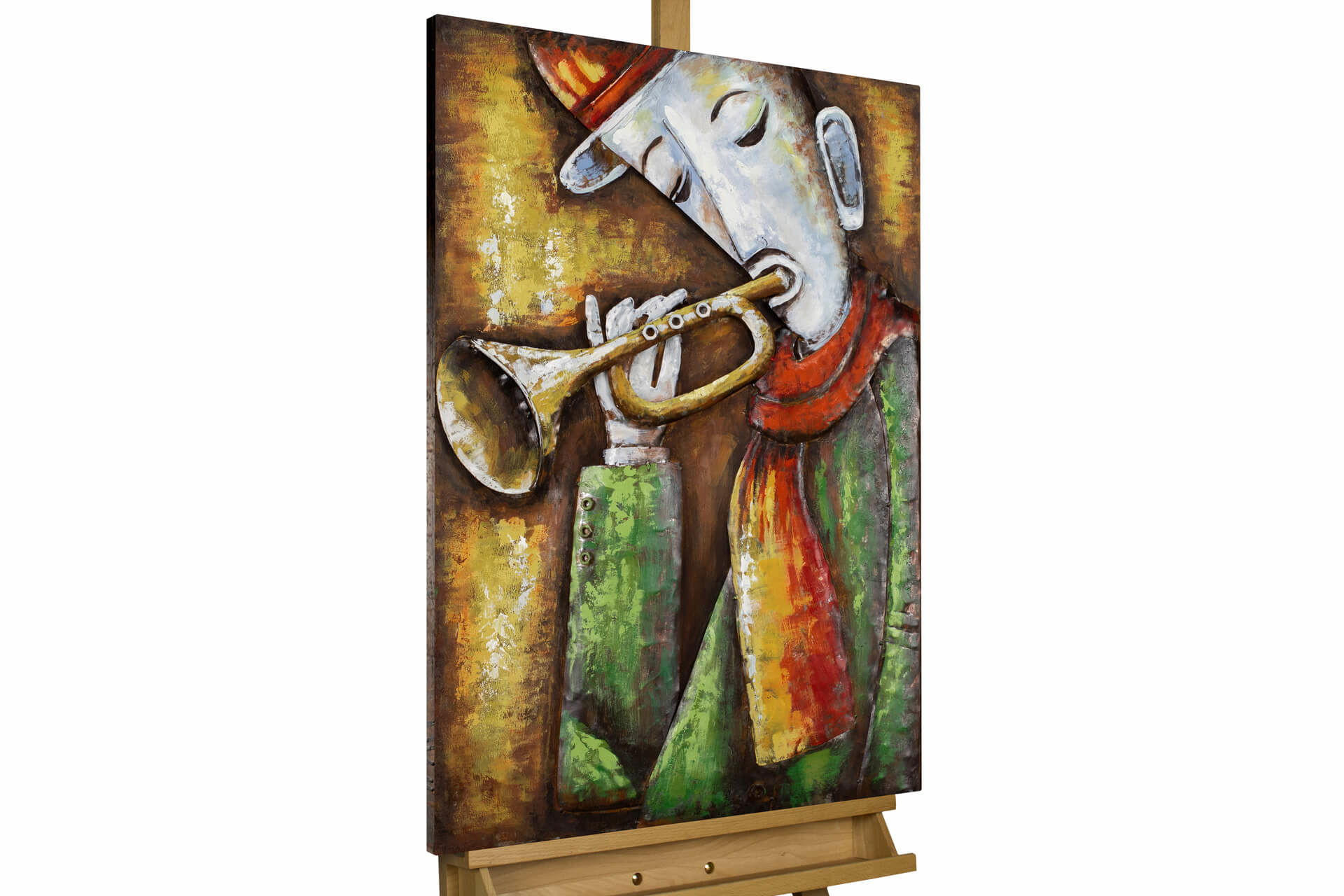 METALLBILD Grün 60/90 cm - Gelb/Grün, Metall (4.2/90cm) - KUNSTLOFT