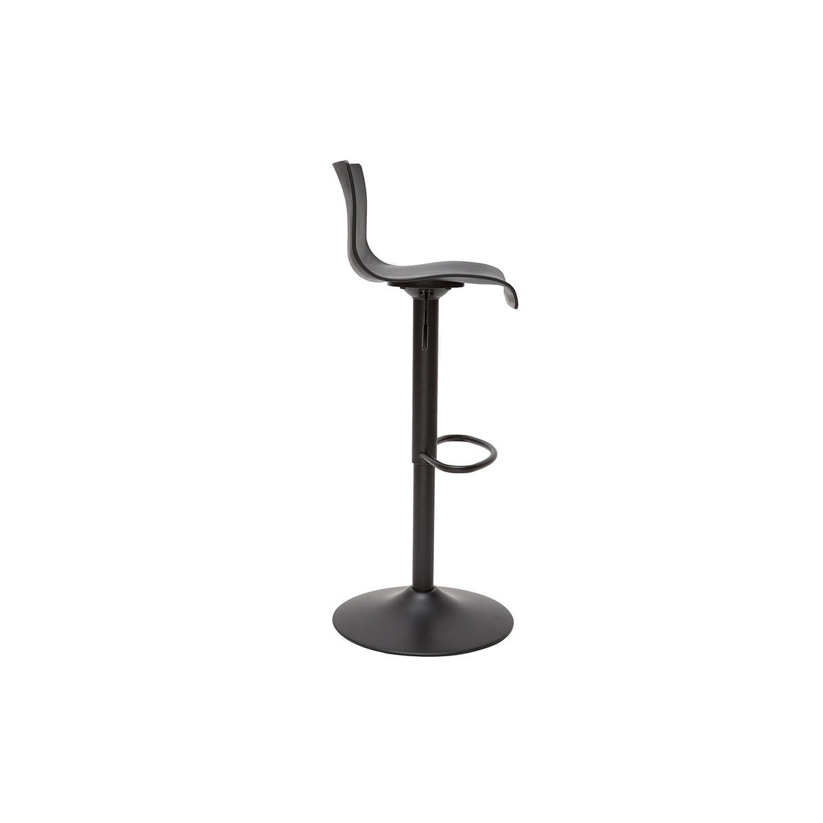 BARHOCKER Verstellbar Schwarzes Metall 2er-Set ONA - Schwarz, Kunststoff (45/81/41.5cm) - Miliboo