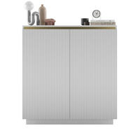 HIGHBOARD Selene 2D Weiß Matt 111 cm Glamour - Weiß, Holzwerkstoff (110.8/118/35cm) - Meble Lindner
