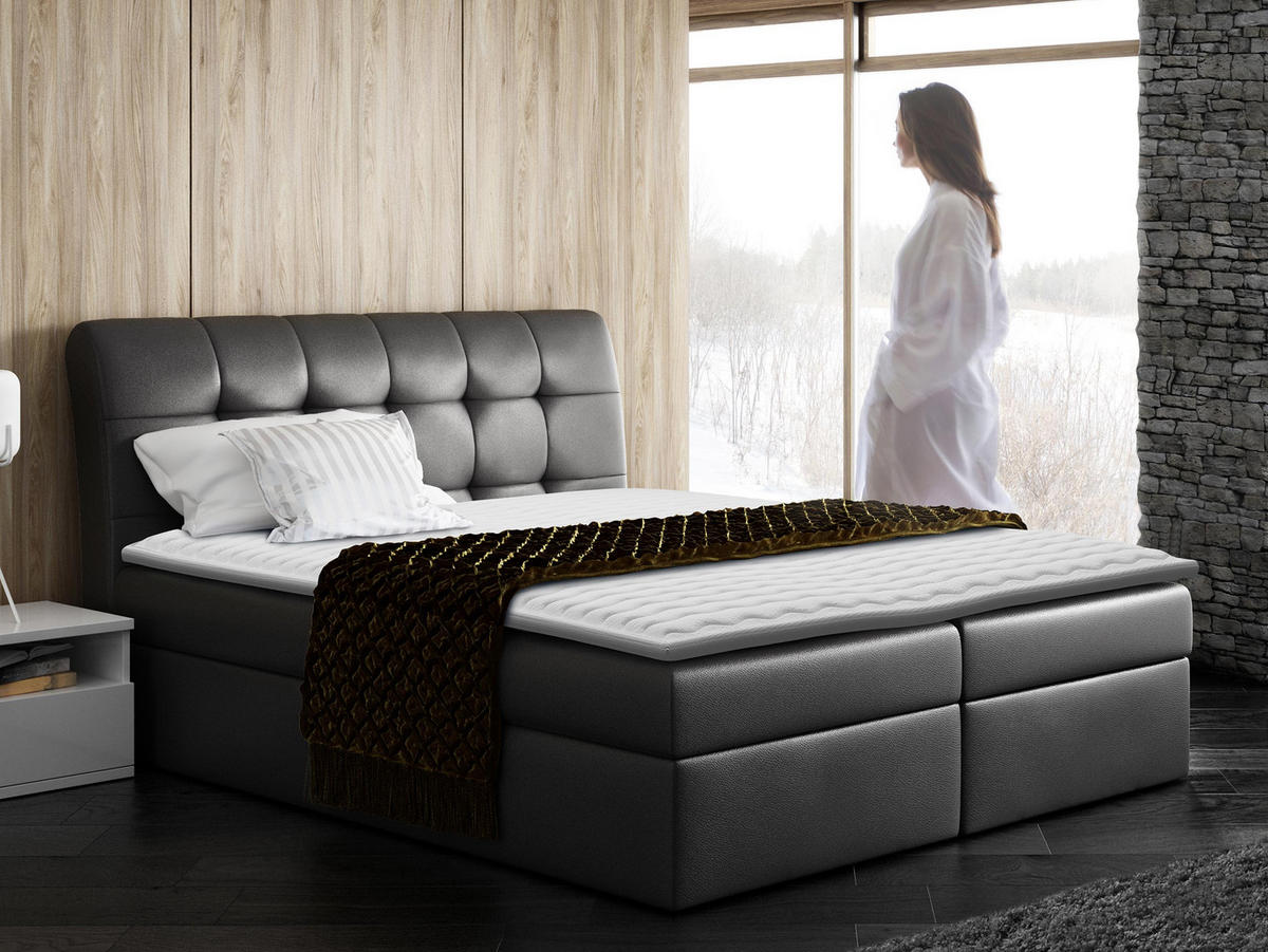 BOXBETT Diego - Schwarz, Holz (140/200cm) - MIRJAN24