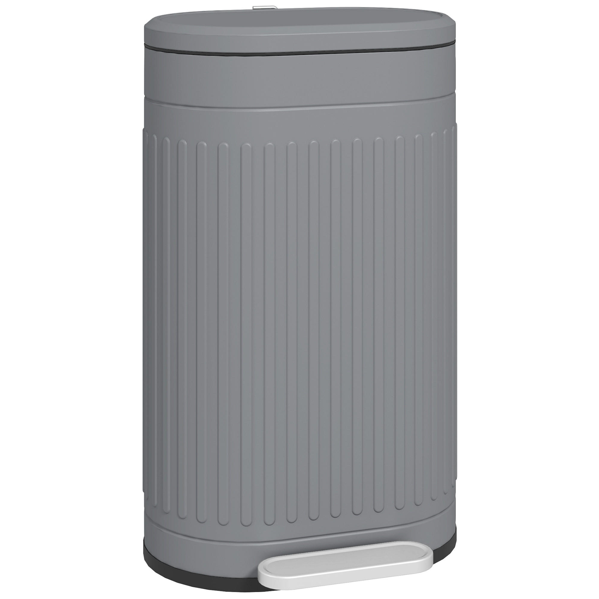HOMCOM KOŠ NA ODPADKY 30 l, kov a plast, šedý