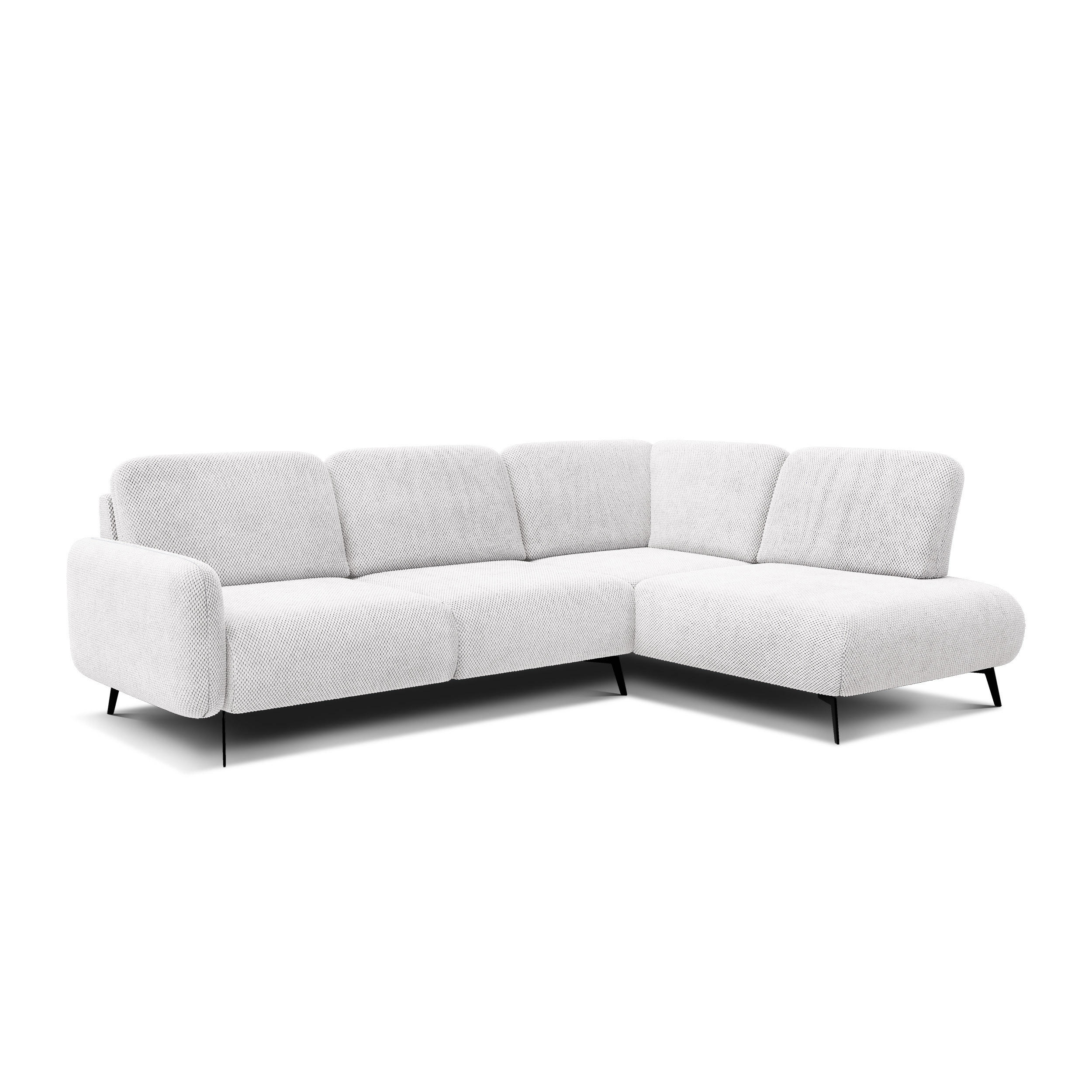 ECKSOFA FEBE 5-Sitzer rechts, creme - Creme/Schwarz, Holz/Textil (271/190cm) - Courtois Laville