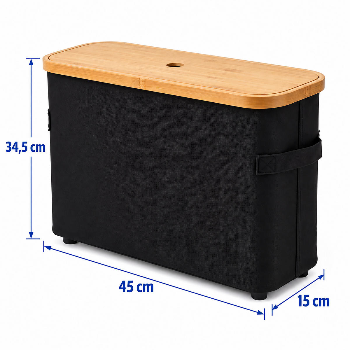TOILETTENPAPIERBOX Schwarz Bambus 12 Rollen - Schwarz, Holz/Kunststoff (45/34.5/15cm) - Relaxdays
