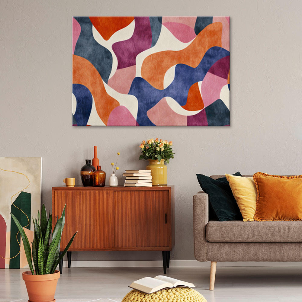 LEINWANDBILD Vintage bunte Abstraktion 120x80cm - Multicolor, Textil (120/80cm) - Feeby