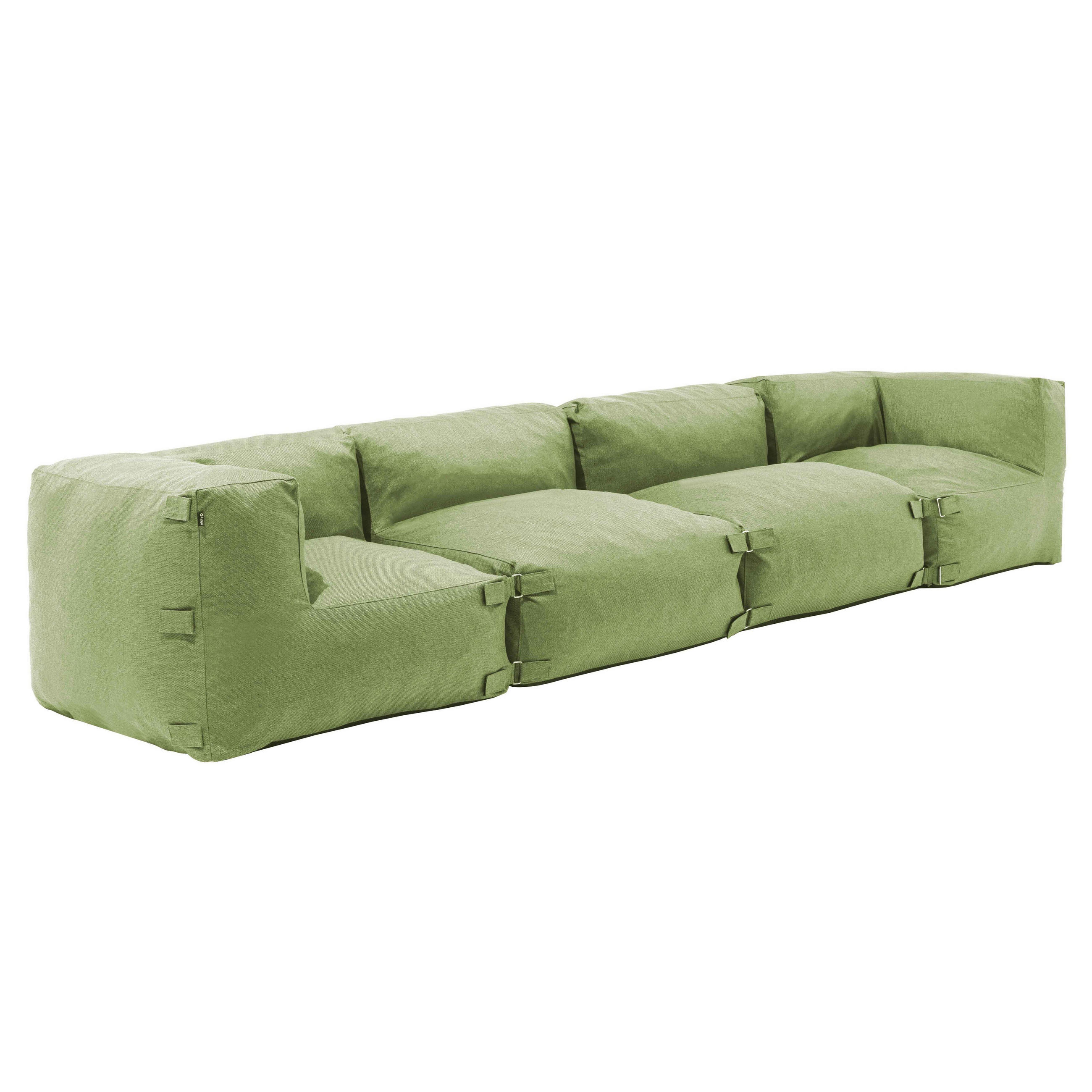SOFA mit 4 Sitzplätzen, Kaktusgrünen - Grün, Textil (85/65/340cm) - Oviala