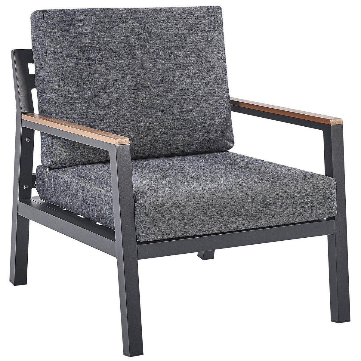 LOUNGE-SET 4-sitzer Aluminium Schwarz Delia - Schwarz, Metall - Beliani