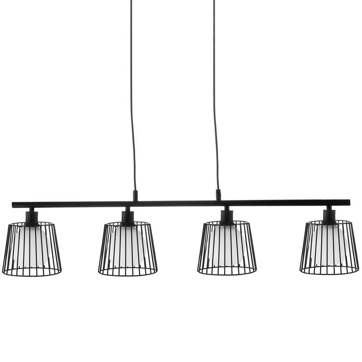 HÄNGELEUCHTE PRISO Schwarz Weiß Glas - Schwarz, Glas (15/90/150cm) - Nowa