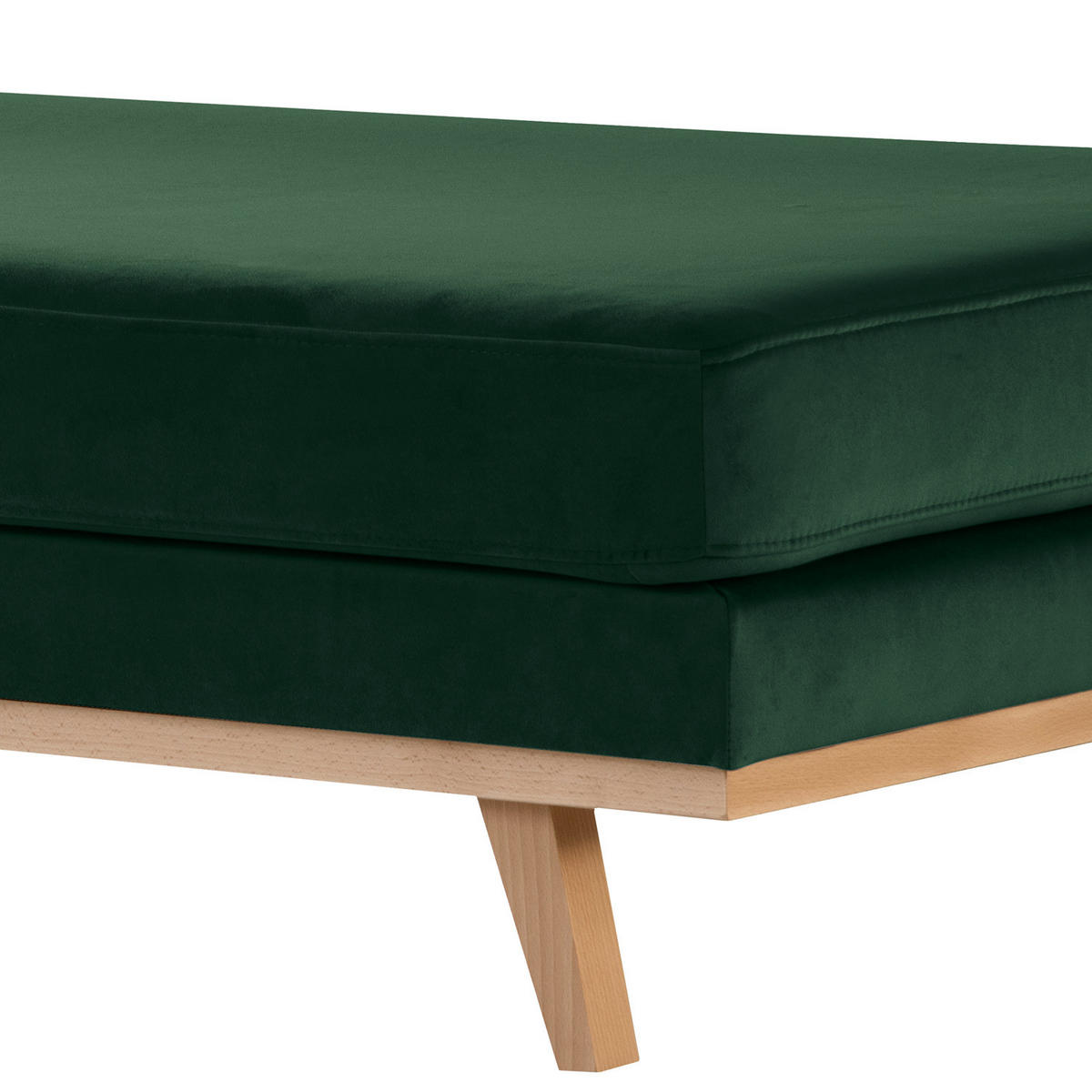 HOCKERBANK - Buchefarben/Grün, Buchenholz/Textil (180/43/81cm) - home24