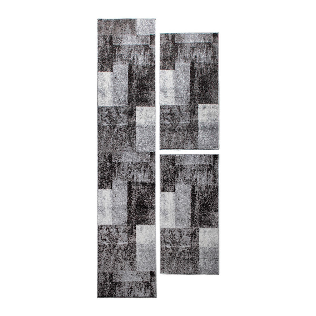 BETTUMRANDUNG Phönix abstraktes Design grau 1 x 67 x 340 cm, 2 x 67 x 140 cm Set 3-teilig - Grau, Kunststoff/Textil (67/620cm)