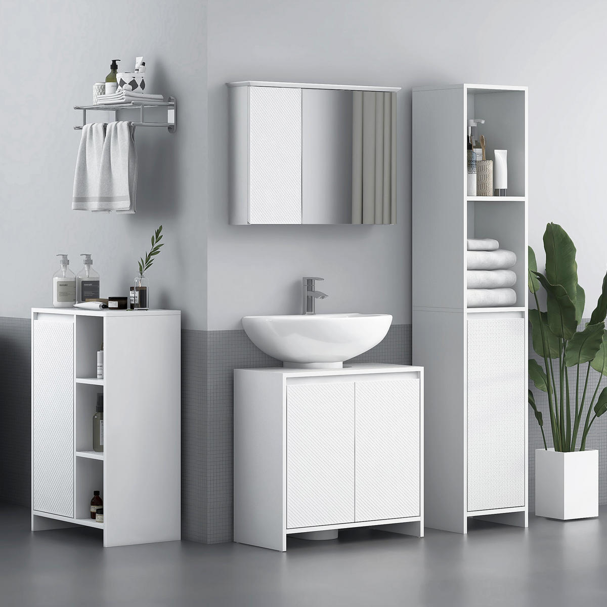 HÄNGESCHRANK Weiß 1 Stück - Weiß, Kunststoff (60/60/30cm) - GiPP