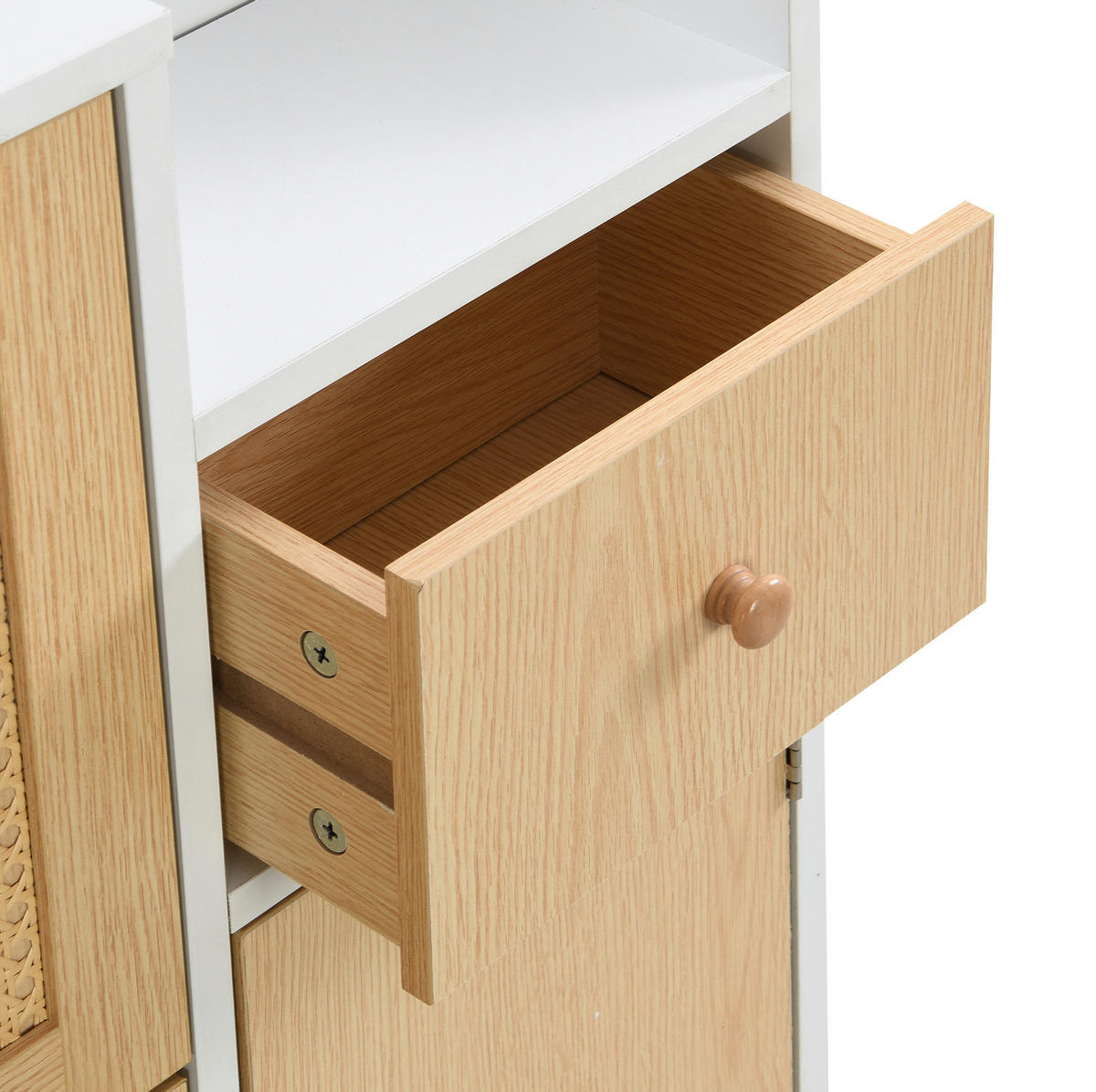 SCHUHSCHRANK aus MDF 90x125x17cm in Natur mit 3 Klappen & Schublade - Naturfarben, Holzwerkstoff (90/125/17cm) - Modfu