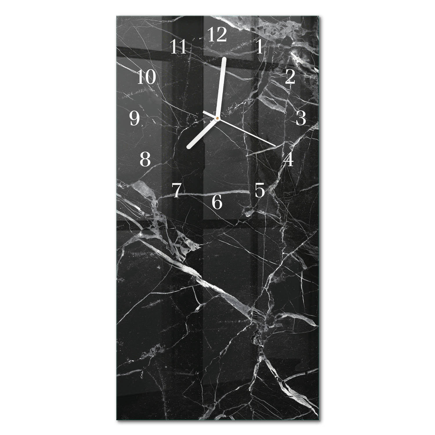 WANDUHR 30x60 cm - Pfefferkörner - Schwarz, Glas (30/60/0.4cm) - TULUP