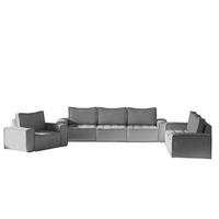 SOFASET Sande 3-2-1 In Raven - Grau, Holzwerkstoff/Textil (292/85/90cm) - Fun Möbel