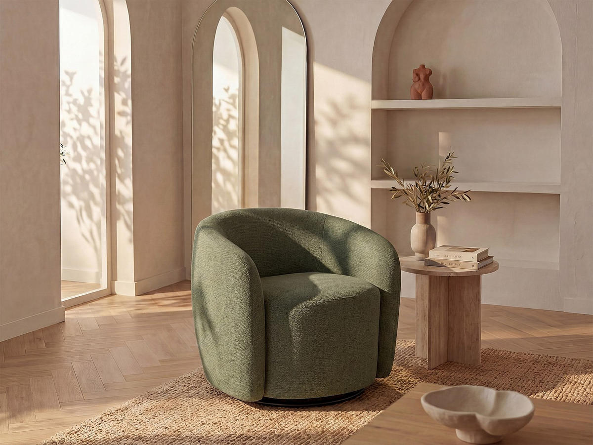 SESSEL mit gerader Rückenlehne - 1 Person - Stoff - Khaki - - Schlammfarben, Textil (80/67/76cm) - Vente-Unique