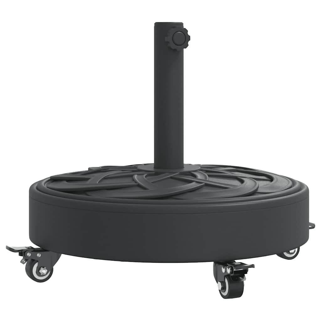 SONNENSCHIRMSTÄNDER Mit Rollen Für Ø38/48 Mm Mast 27 Kg Rund - Schwarz, Kunststoff (45/45cm) - vidaXL
