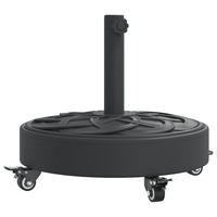 SONNENSCHIRMSTÄNDER Mit Rollen Für Ø38/48 Mm Mast 27 Kg Rund - Schwarz, Kunststoff (45/45cm) - vidaXL