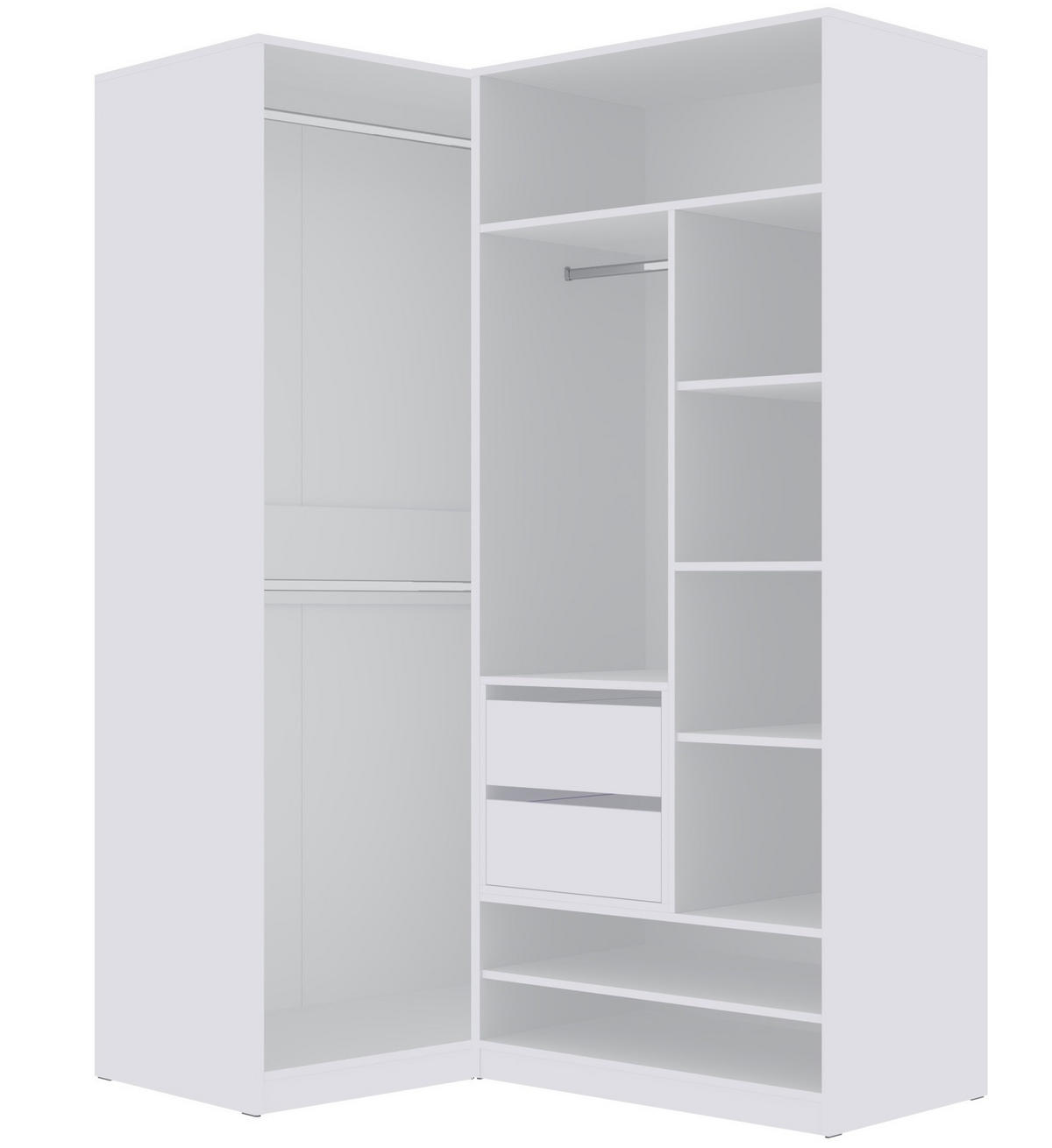 OFFENER-KLEIDERSCHRANK TRES C/B Weiß 190/206/51 cm - Weiß, Holzwerkstoff (190/206/51cm) - Marmex Möbel