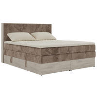 BOXSPRINGOVÁ POSTEĽ NORDIC KING 140/200 - Hnedá Manšester - Topper T25 - Stredne tvrdé (H3) - hnedá/čierna, textil/plast (140/200cm) - MKS