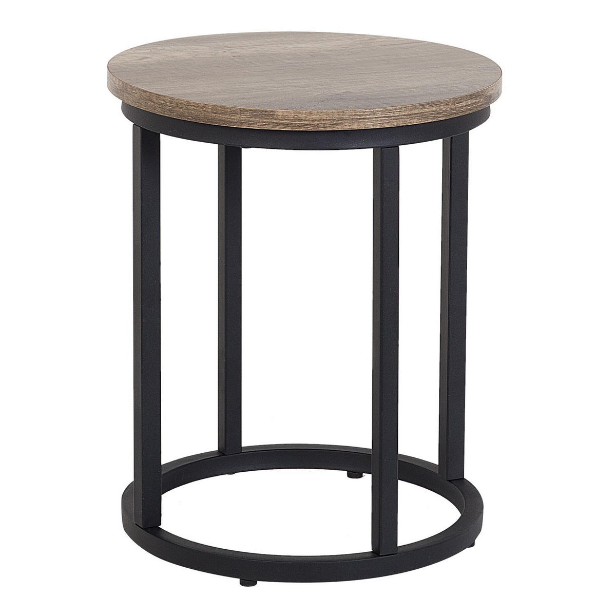 BEISTELLTISCH 2er-Set Rund Holz, Schwarz Dixie - Dunkelbraun, Holzwerkstoff (48/48cm) - Beliani