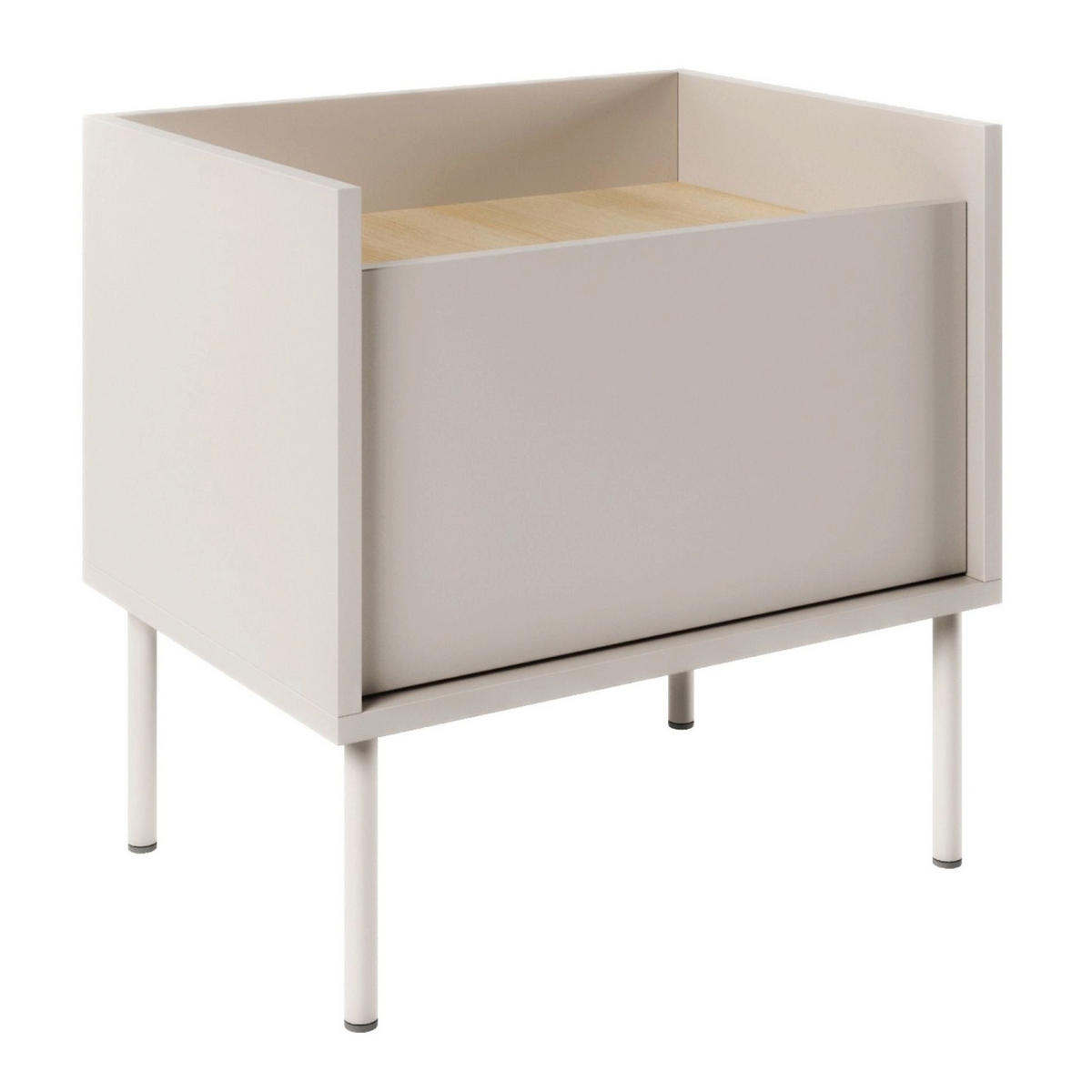 NACHTTISCH Tovi Kaschmirgrau / Holzoptik Eiche 50 cm - Kaschmir, Holzwerkstoff/Metall (48.2/48.5/36.4cm) - Selsey