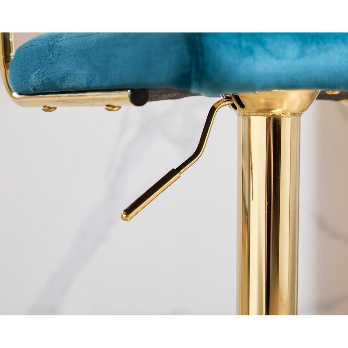 BARHOCKER 4er Set, drehbar, höhenverstellbar, Samt, Teal - Petrol, Textil (52/88/43cm)