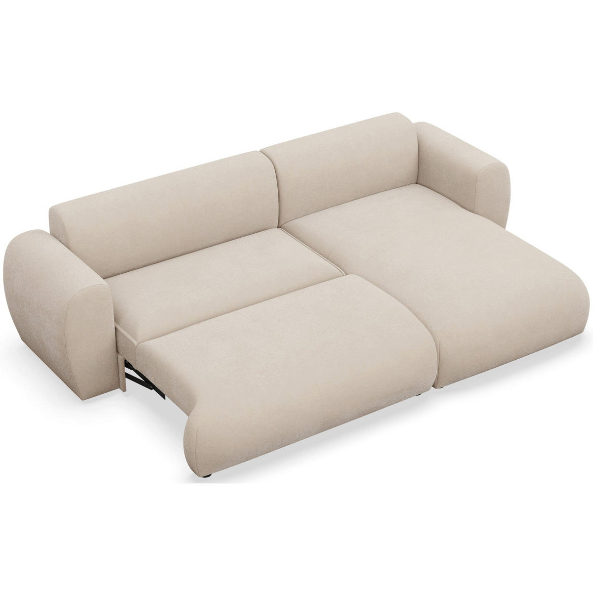 ECKSOFA Emia Creme rechts - Creme/Schwarz, Kunststoff/Textil (156/262cm) - Selsey