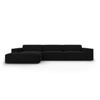 ECKSOFA links Jodie aus Samt schwarz 4 Sitzplätze - Schwarz, Textil (166/284cm) - Micadoni