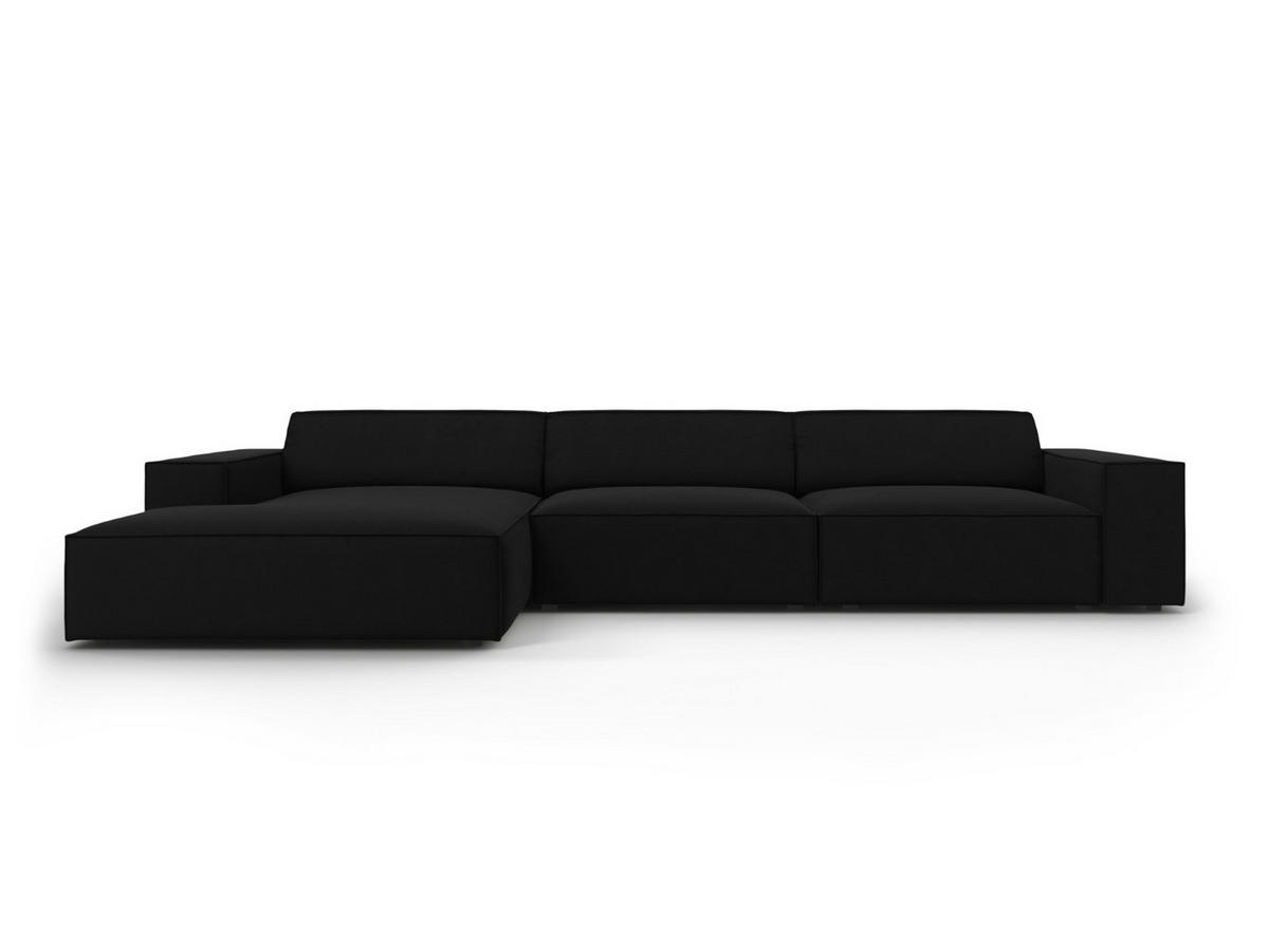 ECKSOFA links Jodie aus Samt schwarz 4 Sitzplätze - Schwarz, Textil (166/284cm) - Micadoni