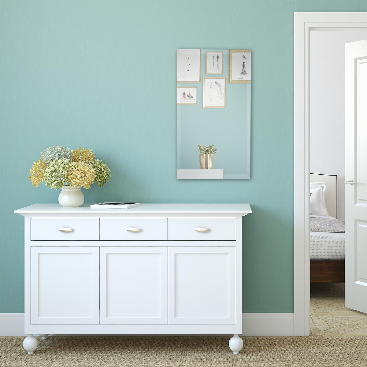 SPIEGEL rahmenlos - Silberfarben, Glas (40/60/0.5cm) - Relaxdays